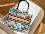 Uubags Christian Dior Book Tote Embroidered Canvas Medium Bag In Blue 36cm - 3