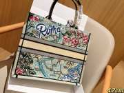 Uubags Christian Dior Book Tote Embroidered Canvas Large Bag In Blue 42cm - 2