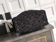 Uubags Chanel 25 Small Bag Wool Tweed & Gold-Tone Metal Black 30x26x14cm - 5