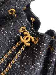 Uubags Chanel 25 Small Bag Wool Tweed & Gold-Tone Metal Black 30x26x14cm - 4