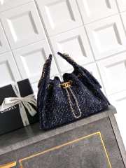 Uubags Chanel 25 Small Bag Wool Tweed & Gold-Tone Metal Blue 30x26x14cm - 2