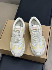 Uubags Fendi Match lace-up sneakers cream leather and mesh platform low-tops yellow - 2