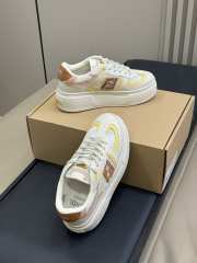 Uubags Fendi Match lace-up sneakers cream leather and mesh platform low-tops yellow - 6