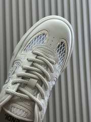 Uubags Fendi Match lace-up sneakers cream leather and mesh platform low-tops white - 4