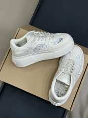 Uubags Fendi Match lace-up sneakers cream leather and mesh platform low-tops white - 3