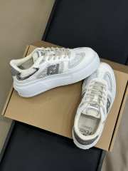 Uubags Fendi Match lace-up sneakers cream leather and mesh platform low-tops grey - 5