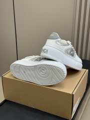 Uubags Fendi Match lace-up sneakers cream leather and mesh platform low-tops grey - 4