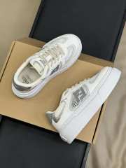 Uubags Fendi Match lace-up sneakers cream leather and mesh platform low-tops grey - 2