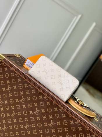 Uubags Louis Vuitton Zippy wallet monogram empreinte embossed supple grained cowhide leather cream 19.5x10.5x2.5cm