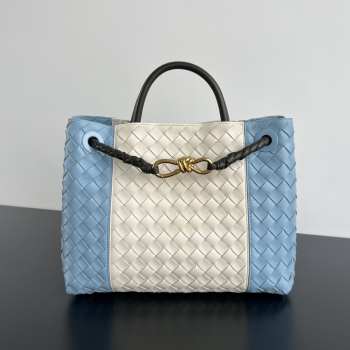 Uubags Bottega Veneta Small Andiamo Bag Blue/White 25x20x10cm