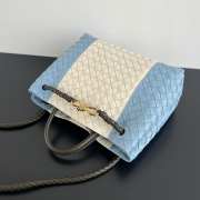 Uubags Bottega Veneta Small Andiamo Bag Blue/White 25x20x10cm - 5