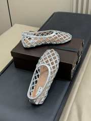 Uubags Alaia Grege Cage Ballet Flats In Silver Patent Calfskin  - 4