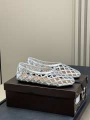 Uubags Alaia Grege Cage Ballet Flats In Silver Patent Calfskin  - 2