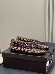 Uubags Alaia Grege Cage Ballet Flats In Burgundy Patent Calfskin - 6