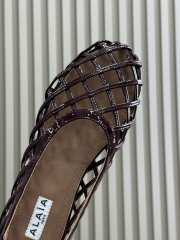 Uubags Alaia Grege Cage Ballet Flats In Burgundy Patent Calfskin - 5