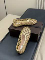 Uubags Alaia Grege Cage Ballet Flats In Gold Patent Calfskin - 6