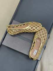 Uubags Alaia Grege Cage Ballet Flats In Gold Patent Calfskin - 2