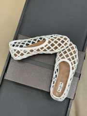 Uubags Alaia Grege Cage Ballet Flats In White Patent Calfskin - 4
