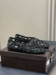 Uubags Alaia Grege Cage Ballet Flats In Black Patent Calfskin - 4