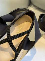 Uubags Dior Shade Ballet Flat Black Satin and Elastic Straps - 6