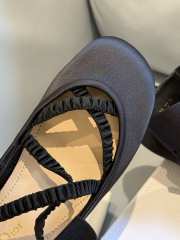 Uubags Dior Shade Ballet Flat Black Satin and Elastic Straps - 2