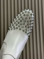 Uubags Alaia Low Boots In Strass Calfskin In White 6cm - 2