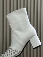 Uubags Alaia Low Boots In Strass Calfskin In White 6cm - 4