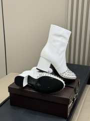 Uubags Alaia Low Boots In Strass Calfskin In White 6cm - 3