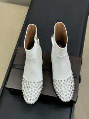 Uubags Alaia Low Boots In Strass Calfskin In White 6cm - 5