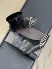 Uubags Alaia Low Boots In Strass Calfskin In Black 6cm - 6