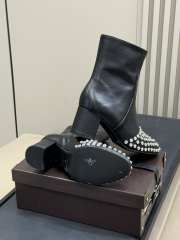 Uubags Alaia Low Boots In Strass Calfskin In Black 6cm - 5
