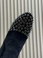 Uubags Alaia Low Boots In Strass Suede In Black 6cm - 6