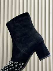 Uubags Alaia Low Boots In Strass Suede In Black 6cm - 4