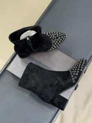 Uubags Alaia Low Boots In Strass Suede In Black 6cm - 3