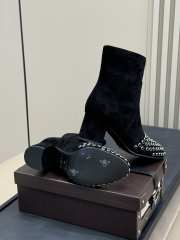 Uubags Alaia Low Boots In Strass Suede In Black 6cm - 2