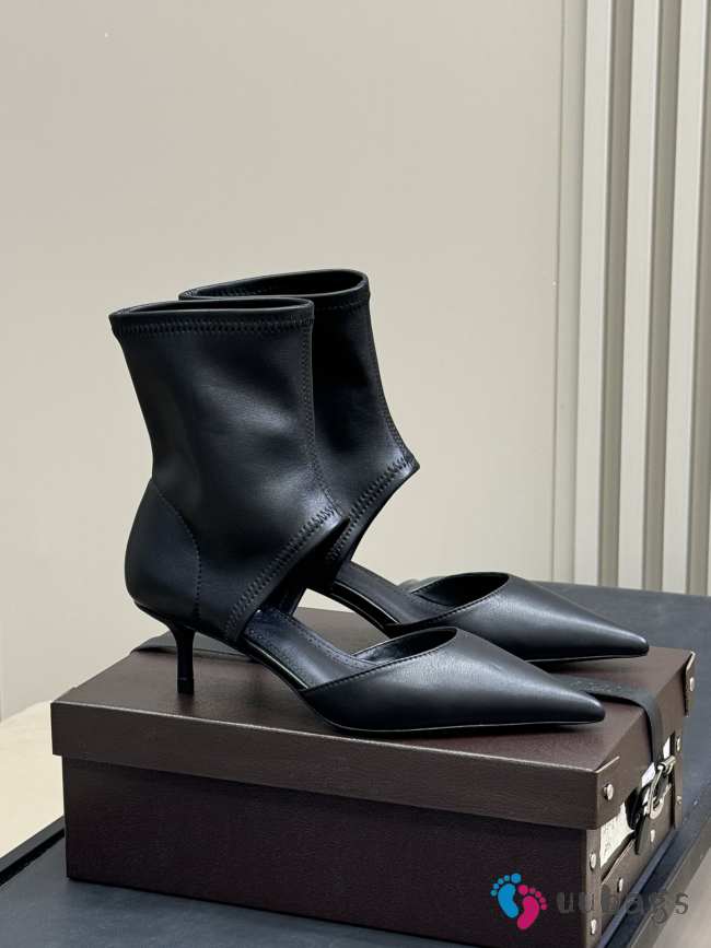 Uubags Alaia low boots in stretch goatskin leather black 5.5cm - 1