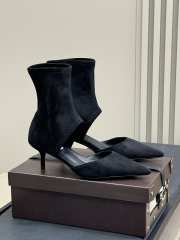 Uubags Alaia low boots in stretch suede goatskin leather black 5.5cm - 1