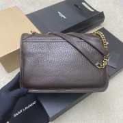 Uubags YSL Niki bag in grained lambskin dark brown 28x20x8.5cm - 3