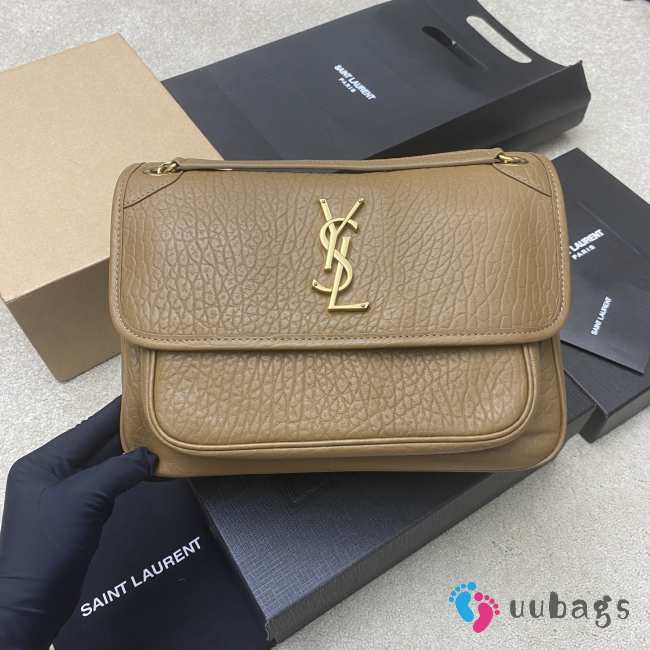 Uubags YSL Niki bag in grained lambskin dark cork 28x20x8.5cm - 1
