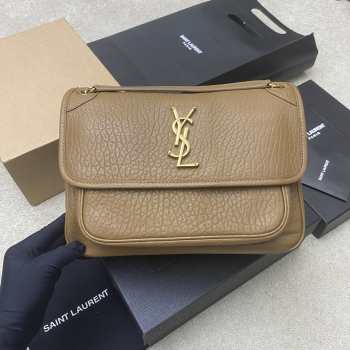 Uubags YSL Niki bag in grained lambskin dark cork 28x20x8.5cm