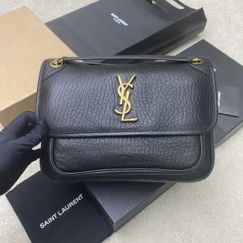Uubags YSL Niki bag in grained lambskin black 28x20x8.5cm