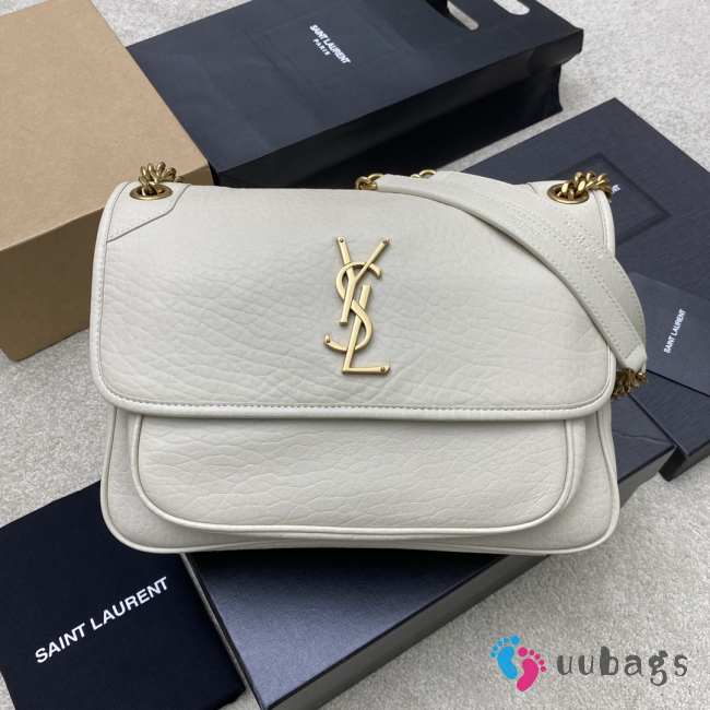 Uubags YSL Niki bag in grained lambskin white 28x20x8.5cm - 1