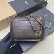 Uubags YSL Niki small bag in grained lambskin dark brown 22x16x7.5cm - 4