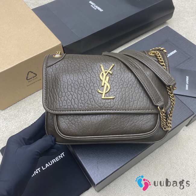 Uubags YSL Niki small bag in grained lambskin light musk 22x16x7.5cm - 1