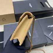 Uubags YSL Cassandre Envelope Chain Wallet In Beige Lambskin 19x12.5x3.5cm - 5