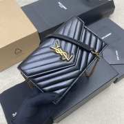 Uubags YSL Cassandre Envelope Chain Wallet In Black Lambskin 19x12.5x3.5cm - 6