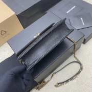 Uubags YSL Cassandre Envelope Chain Wallet In Black Lambskin 19x12.5x3.5cm - 5