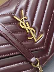 Uubags YSL Cassandre Envelope Chain Wallet In Burgundy Lambskin 19x12.5x3.5cm - 3