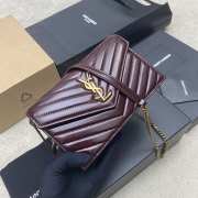 Uubags YSL Cassandre Envelope Chain Wallet In Burgundy Lambskin 19x12.5x3.5cm - 2