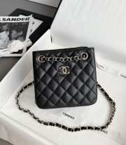 Uubags Chanel 22S Black Caviar Mini Bucket Shoulder Bag 16x15x10cm - 1